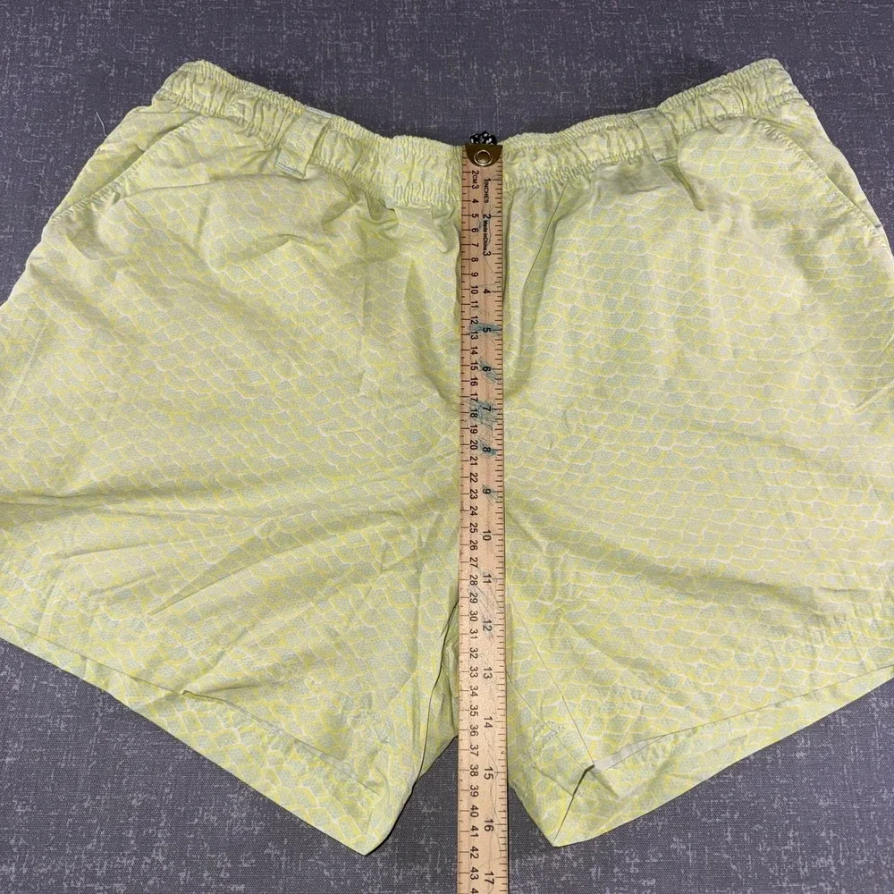 Columbia PFG Swim Shorts‎ Mens XL Yellow Fish Scale Mesh Lined Fishing Trunks